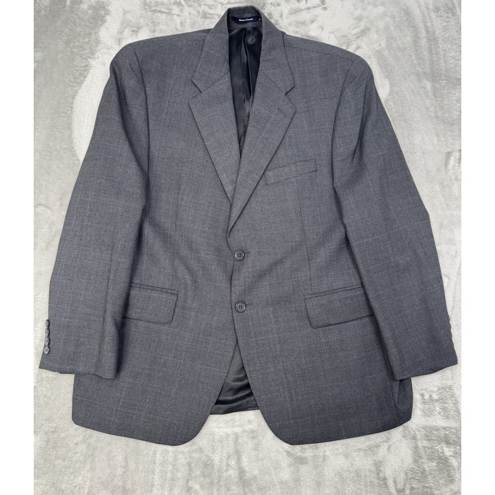 Vintage Chaps Ralph Lauren Blazer Jacket Mens 42S Cashmere Wool Sport Coat Gray